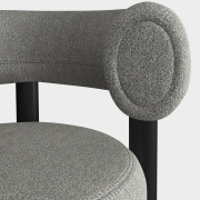 Krzesło barowe Fat Black Wood - Natural Boucle Tom Dixon