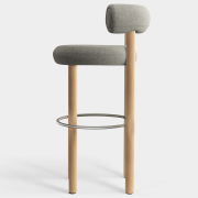 Krzesło barowe Fat Natural Wood - Clay Boucle Tom Dixon