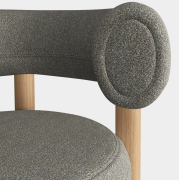 Krzesło barowe Fat Natural Wood - Clay Boucle Tom Dixon