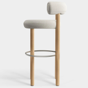 Krzesło barowe Fat Natural Wood - Ivory Boucle Tom Dixon