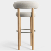 Krzesło barowe Fat Natural Wood - Ivory Boucle Tom Dixon
