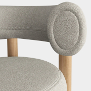 Krzesło barowe Fat Natural Wood - Ivory Boucle Tom Dixon