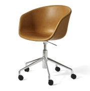 Krzesło biurowe AAC53 aluminiowa podstawa - Sense Cognac HAY