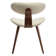 Krzesło Buckle tkanina bouclé Frosted almond - nogi orzech Dan-Form