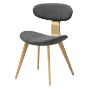 Krzesło Buckle tkanina bouclé Pebble Grey - nogi dąb bielony Dan-Form