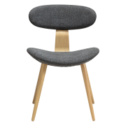 Krzesło Buckle tkanina bouclé Pebble Grey - nogi dąb bielony Dan-Form