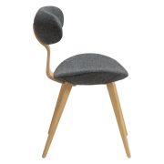 Krzesło Buckle tkanina bouclé Pebble Grey - nogi dąb bielony Dan-Form
