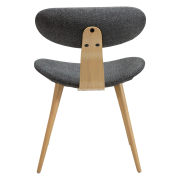 Krzesło Buckle tkanina bouclé Pebble Grey - nogi dąb bielony Dan-Form