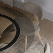 Krzesło Buckle tkanina bouclé Pebble Grey - nogi dąb bielony Dan-Form