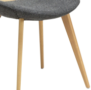 Krzesło Buckle tkanina bouclé Pebble Grey - nogi dąb bielony Dan-Form