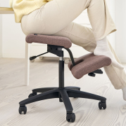 Krzesło ergonomiczne na kółkach Wing szaro-oliwkowe, Re-wool 648 Varier