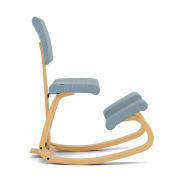 Krzesło ergonomiczne Variable Plus jasnoniebieskie, jasnobrązowe drewno Varier