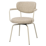 Krzesło Merrick tkanina ciemnobeżowa - podstawa beżowa Rowico