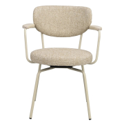 Krzesło Merrick tkanina ciemnobeżowa - podstawa beżowa Rowico