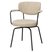 Krzesło Merrick tkanina ciemnobeżowa - podstawa czarna Rowico