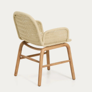 Krzesło ogrodowe Alipa z podłokietnikiem Ecru Kave Home