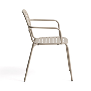 Krzesło ogrodowe Brai z podłokietnikiem beżowe kave home