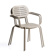 Krzesło ogrodowe Brai z podłokietnikiem beżowe kave home