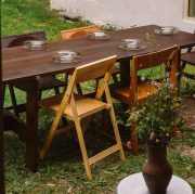 Krzesło składane Flat brązowe Frama