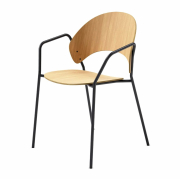 Krzesło Dosina z podłokietnikiem naturalny dąb Please Wait to be Seated