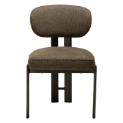 Krzesło Duct tkanina bouclé Dark olive - nogi antique pewter Dan-Form