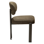 Krzesło Duct tkanina bouclé Dark olive - nogi antique pewter Dan-Form