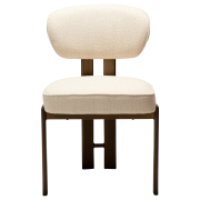 Krzesło Duct tkanina bouclé Simply beige - brązowe nogi Dan-Form