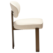 Krzesło Duct tkanina bouclé Simply beige - brązowe nogi Dan-Form