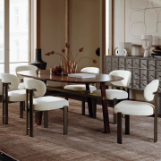 Krzesło Duct tkanina bouclé Simply beige - brązowe nogi Dan-Form