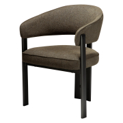 Krzesło Duct z podłokietnikiem bouclé Dark olive - nogi antique pewter Dan-Form