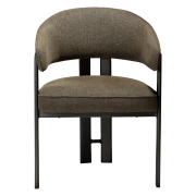 Krzesło Duct z podłokietnikiem bouclé Dark olive - nogi antique pewter Dan-Form