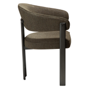 Krzesło Duct z podłokietnikiem bouclé Dark olive - nogi antique pewter Dan-Form