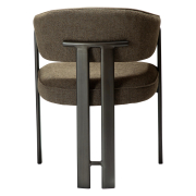 Krzesło Duct z podłokietnikiem bouclé Dark olive - nogi antique pewter Dan-Form