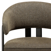 Krzesło Duct z podłokietnikiem bouclé Dark olive - nogi antique pewter Dan-Form