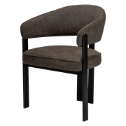 Krzesło Duct z podłokietnikiem bouclé Major brown - czarne nogi Dan-Form