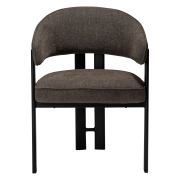 Krzesło Duct z podłokietnikiem bouclé Major brown - czarne nogi Dan-Form