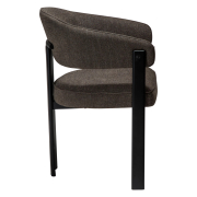 Krzesło Duct z podłokietnikiem bouclé Major brown - czarne nogi Dan-Form