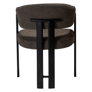 Krzesło Duct z podłokietnikiem bouclé Major brown - czarne nogi Dan-Form