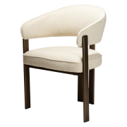 Krzesło Duct z podłokietnikiem bouclé Simply beige - brązowe nogi Dan-Form