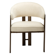 Krzesło Duct z podłokietnikiem bouclé Simply beige - brązowe nogi Dan-Form