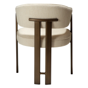 Krzesło Duct z podłokietnikiem bouclé Simply beige - brązowe nogi Dan-Form