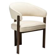 Krzesło Duct z podłokietnikiem tkanina bouclé Simply beige - brązowe nogi Dan-Form