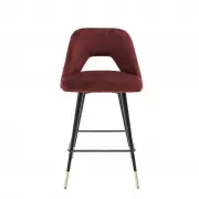 KRZESŁO BAROWE AVORIO bordeaux velvet H;90 CM EICHHOLTZ