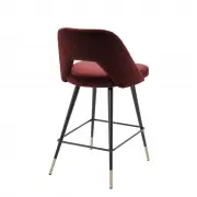 KRZESŁO BAROWE AVORIO bordeaux velvet H;90 CM EICHHOLTZ