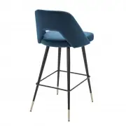 KRZESŁO BAROWE AVORIO niebieskie velvet H;100 CM EICHHOLTZ