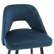 KRZESŁO BAROWE AVORIO niebieskie velvet H;90 CM EICHHOLTZ