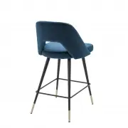 KRZESŁO BAROWE AVORIO niebieskie velvet H;90 CM EICHHOLTZ