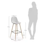 KRZESŁO BAROWE NILSON JASNOSZARE KAVE HOME