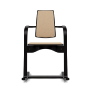Krzesło ergonomiczne Actulum beżowe, czarne drewno Varier