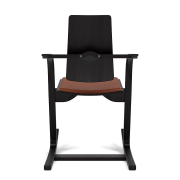 Krzesło ergonomiczne Actulum cognac, czarne drewno Varier